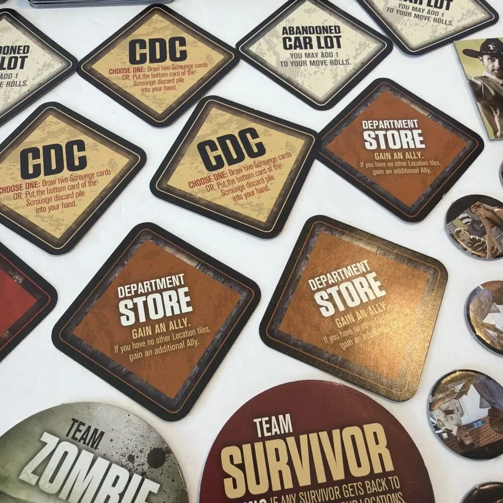 AMC The Walking Dead 2011 Board Game Replacement Parts Cards Tokens